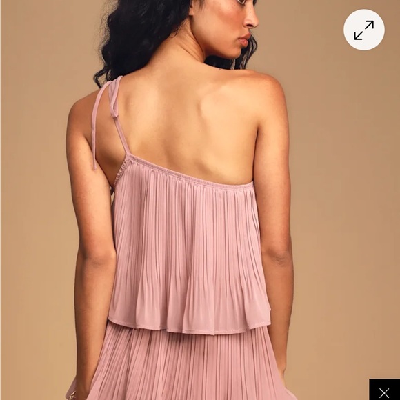 Lulu's Pink One Shoulder Mini Sundress - Picture 3 of 7